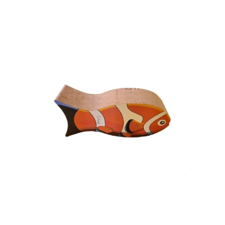 3D Shaped Cardboard Fish Scratch Lounge For Cats Orange