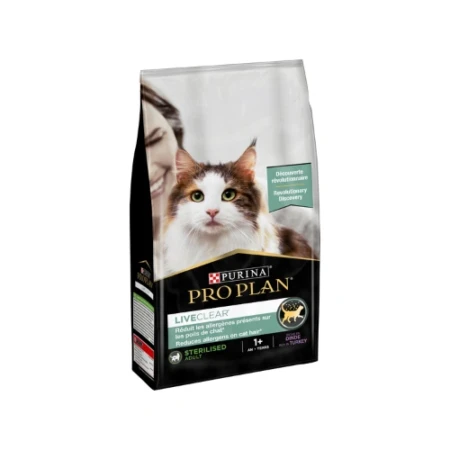 LiveClear Sterilised Adult, Allergen-Reducing Dry Cat Food, Rich in Turkey Purina Pro Plan