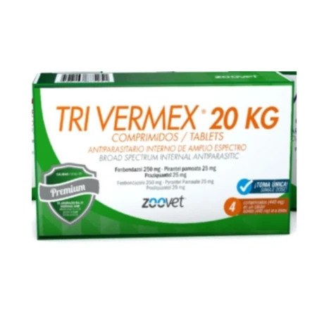 zoovet tri vermex deworming with chicken flavour one box=4 tabs